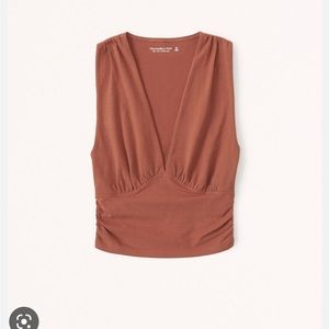 Abercrombie cotton seamless fabric ruched top